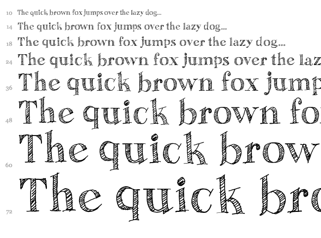 Sketch Fine Serif font waterfall